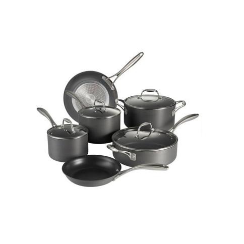 Rachael Ray Cucina Juego de ollas y sartenes antiadherentes anodizados  duros aptos para lavavajillas, 12 piezas, gris con asas naranjas : Precio  Guatemala