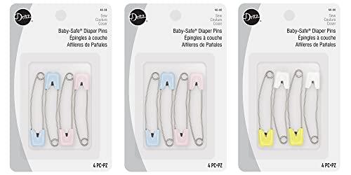 Dritz Pastel Baby-Safe Diaper Pins, 4 pc, Assorted Colors