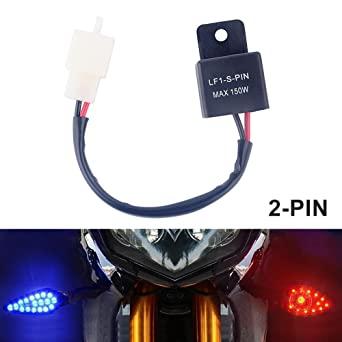 Relé intermitente LED de 2 pines 12V Frecuencia ajustable de las señales de  giro Relés indicadores intermitentes para accesorios de motocicletas