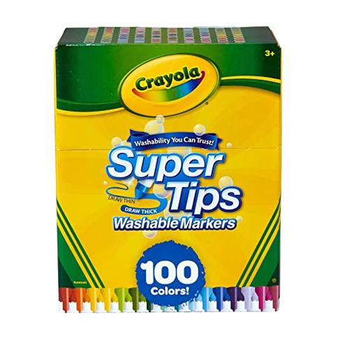 Juego de rotuladores Crayola Super Tips (100 ct), rotuladores lavables de  punta fina, rotuladores de dibujo para niños y adultos, ideal para líneas  gruesas y finas : Precio Guatemala