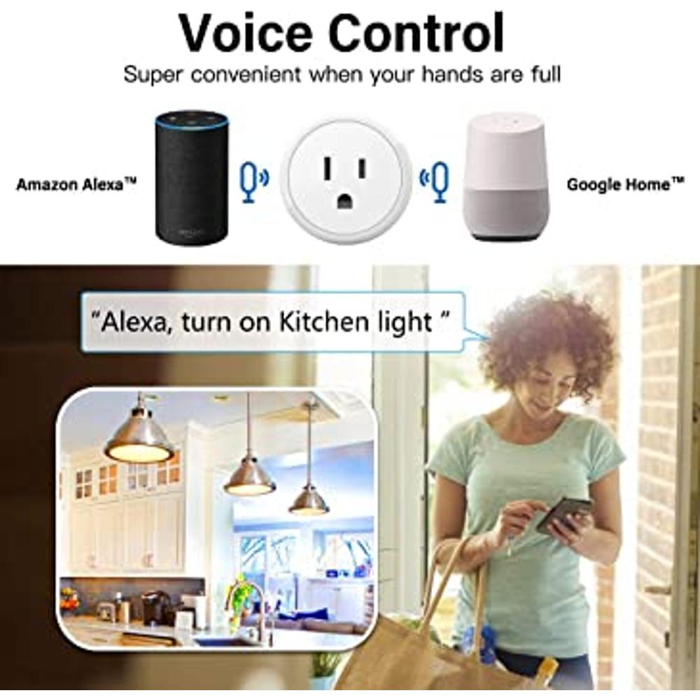  Aoycocr - Enchufes inteligentes Alexa, mini interruptor de enchufe  inteligente Bluetooth, WIFI, funciona con Alexa Echo, Google Home, con  temporizador, enchufe certificado ETL/FCC, paquete de 4 : Herramientas y  Mejoras del