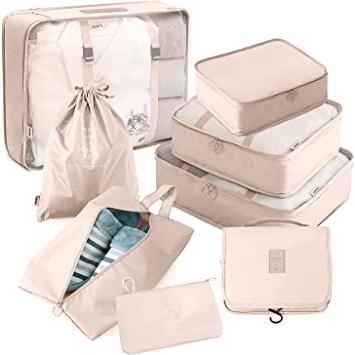  Pequeña maleta – 7 bolsas de almacenamiento de ropa de viaje  impermeables para organizar equipaje, bolsa de embalaje, cubo de embalaje,  pequeño aperitivo de silicona para ropa, cajas resellables, para lactancia