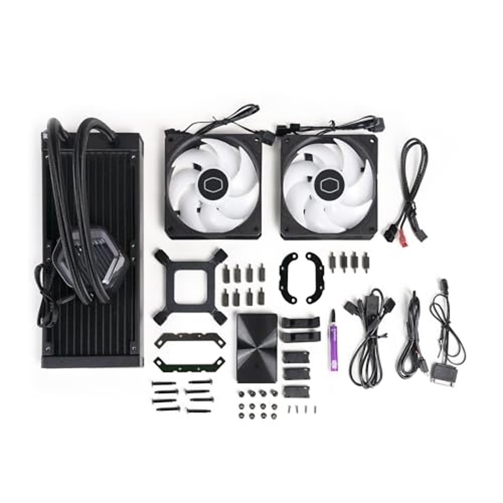 Cooler Master MasterLiquid 240 Atmos ARGB Close-Loop AIO Liquid Cooler,  Customize Pump, Sickleflow Edge PWM Fans, 360mm Radiator, CryoFuze, AMD  Ryzen AM5/AM4, Intel LGA1700/1200 (MLX-D24M-A25PZ-R1) 