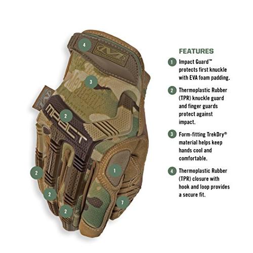 Mechanix Wear: guantes tácticos M-Pact con ajuste seguro, guantes de  seguridad con pantalla táctil para hombres, guantes de trabajo con  protección contra impactos y absorción de vibraciones (camuflaje -  MultiCam, grande) 