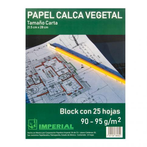 BLOCK PAPEL CALCO IMPERIAL 90/95 GRS. CARTA 25 H. (25) : Precio Guatemala