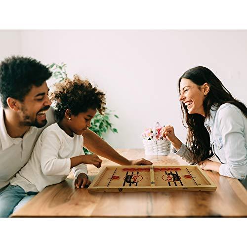 Juego De Mesa De Hockey De Disco Saltarín – Deportes De Mesa Rápido Para 2 Jugadores, Incluye Tablero Y 20 Fichas, Ideal Para Interacción Familiar Y Fiestas