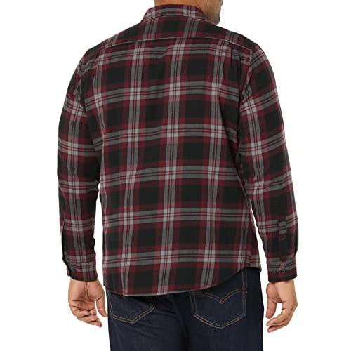 Essentials - Camisa de franela para hombre de ajuste delgado y manga  larga