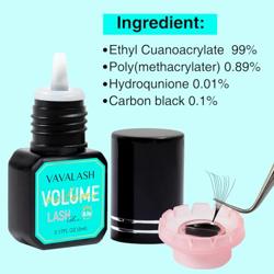 VAVALASH Eyelash Extension Glue Lash Extension Adhesive 0.5-1 Sec Drying Time Retention 9 Weeks Maximum Bond Lash Glue Long Lasting Black Lash Adhesive Professional Lash Artist Use Only (Volume,5ml)