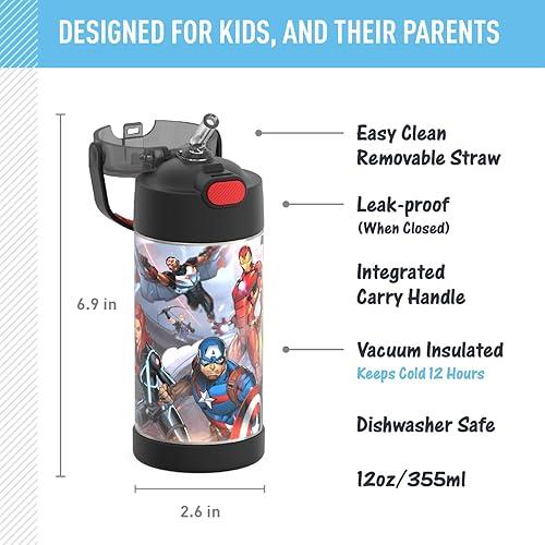THERMOS FUNTAINER 12 Ounce Stainless Steel Vacuum Insulated Kids Straw