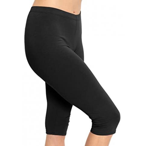 Stretch is Comfort Leggings de algodón para mujer, talla grande, hasta la  rodilla, color negro, talla XL : Precio Guatemala