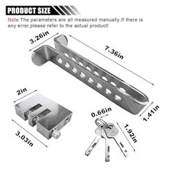 Car Anti-Theft Brake Clutch Lock, Stainless Steel Car Safety Portable Lock, Car Brake Locks with 3 Keys, 8 Holes Brake Pedal Locks, Vehicle Security Protection Locking Tool