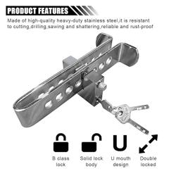 Car Anti-Theft Brake Clutch Lock, Stainless Steel Car Safety Portable Lock, Car Brake Locks with 3 Keys, 8 Holes Brake Pedal Locks, Vehicle Security Protection Locking Tool