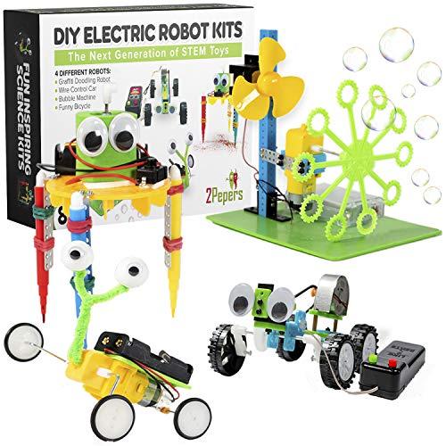 Kits STEM de energía solar y motor eléctrico 4 en 1, proyectos de  experimentos científicos para niños principiantes, kit de juguetes de  montaje