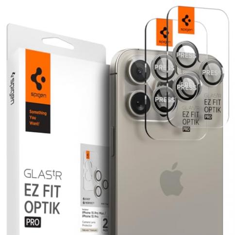 Protector de pantalla para lente de cámara Spigen [GlasTR EZ Fit Optik Pro]  diseñado para iPhone