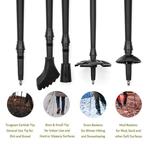 Cascade Mountain Tech Trekking Poles Carbon Fiber Folding Walking Sticks with Quick Adjustable