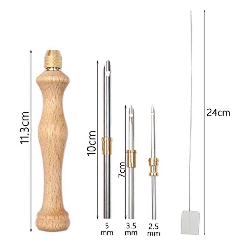 Yiju Punch Needle Set Portable Punch Needle Tool Adult with Wire Guide  Embroidery Pen Embellishment 5 mm 2.5 mm 3.5mm Tool for Thread and Yarn