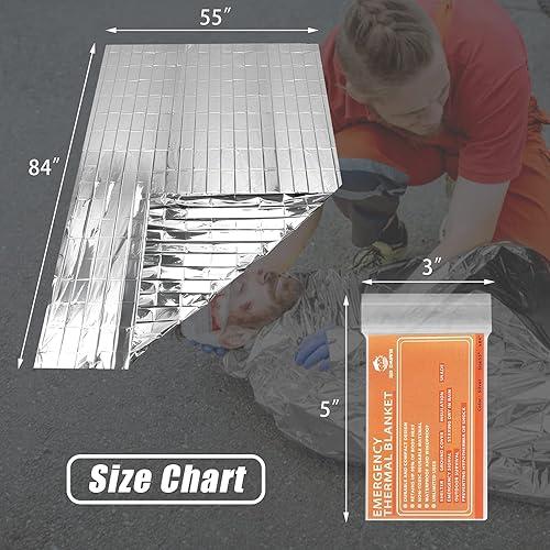 QIO CHUANG Emergency Mylar Thermal Blankets Space Blanket Survival kit