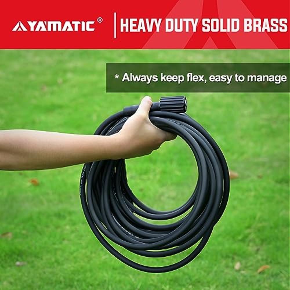 YAMATIC Pressure Washer Hose 50 FT 1/4 Kink Free M22 14mm Brass