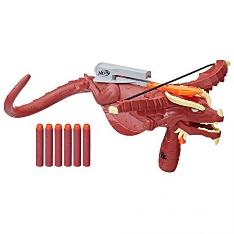 NERF Mega CycloneShock - Pistola de juguete, estilo de color Cybershock,  tambor de 6 dardos, 6 dardos AccuStrike, fácil cebado (exclusivo de )