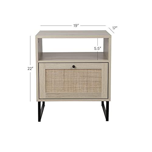 Nathan James Mina Side, End Table Wood Finish Matte Accents with