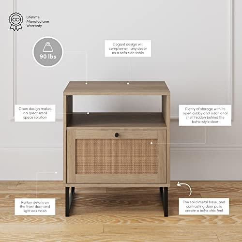 Nathan James Mina Side, End Table Wood Finish Matte Accents with