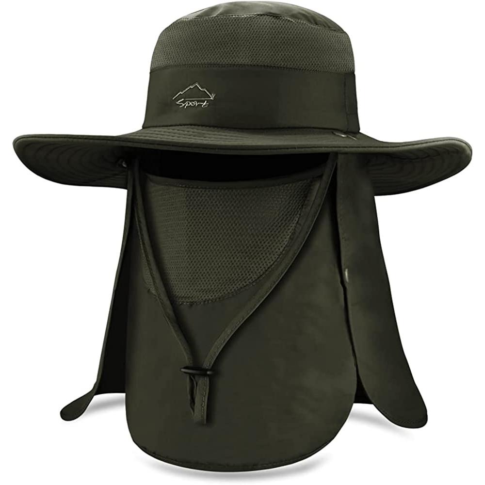 BROTOU Sombreros de pesca con gorra para el sol, UPF 50+, sombrero de  protección para exteriores plegable de ala ancha, sombrero para el sol con  solapa para la cara y el cuello