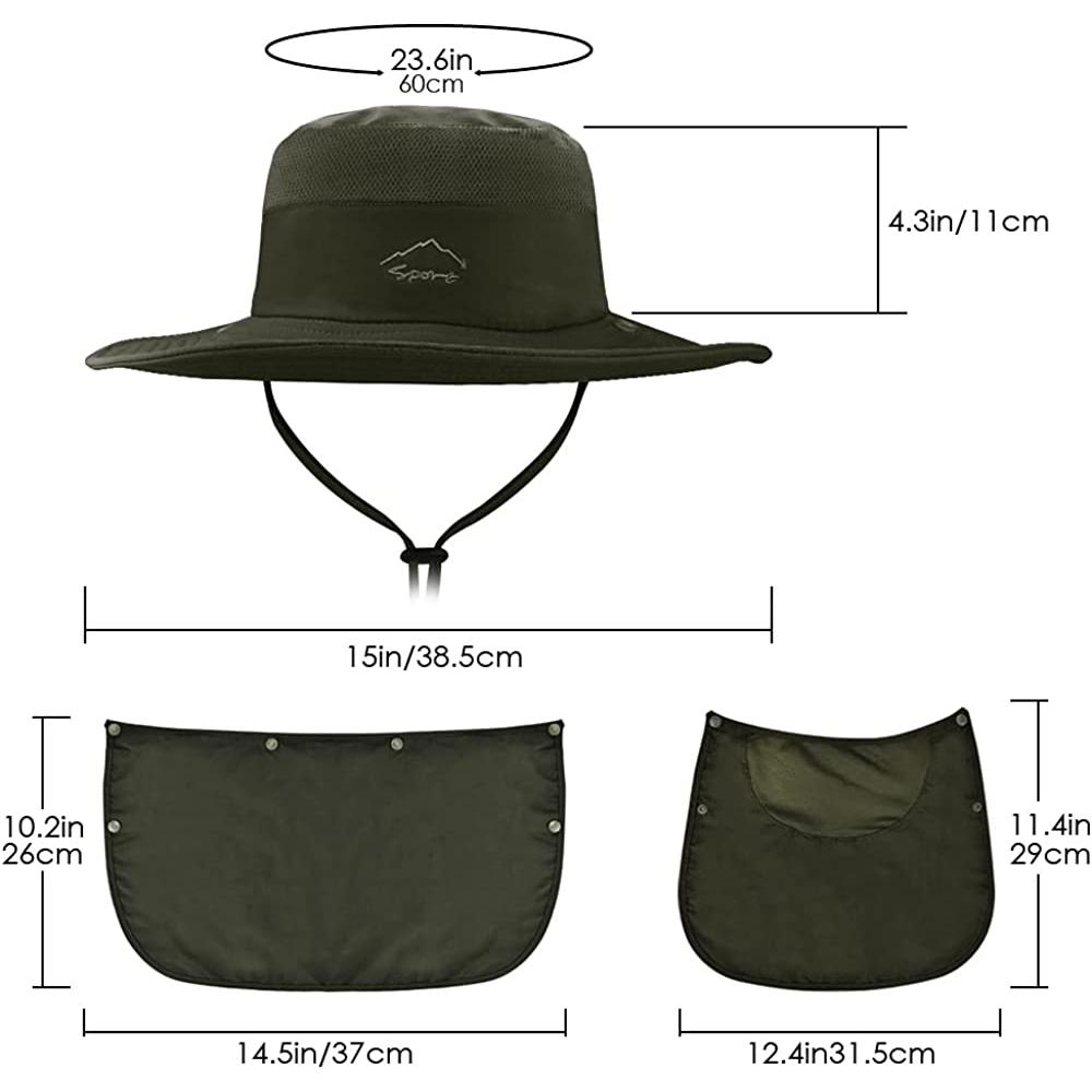  Sombrero de sol de secado rápido al aire libre para hombre, de  verano, plegable, protección solar, ala ancha, sombreros de pescador,  sombrero de playa, UPF 50+, Verde militar -1 unidad 