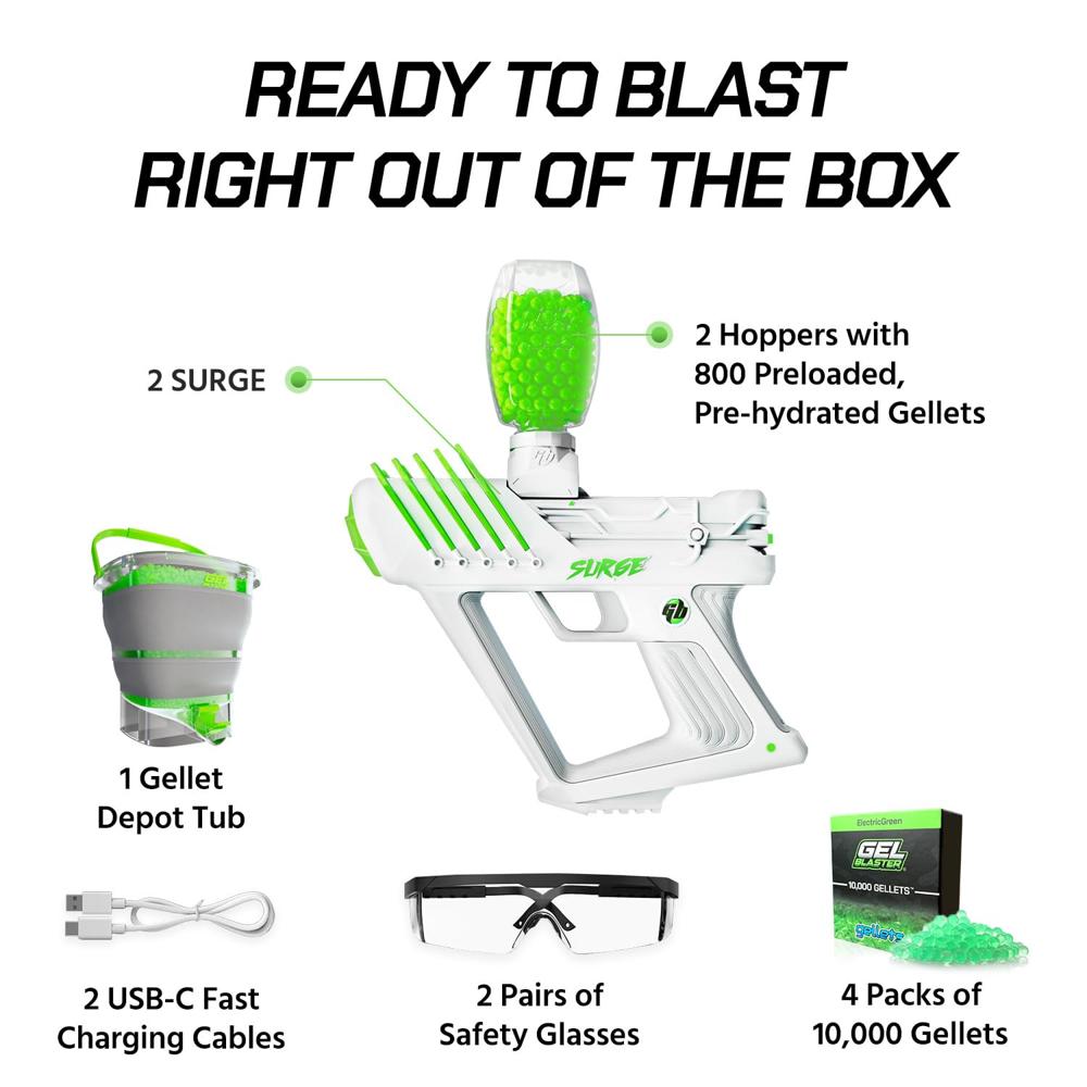 The Original Gel Blaster Surge (2 Pack Bundle with Gellet Depot