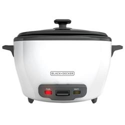 BLACK+DECKER Rice Cooker 6-Cup (Cooked) with Steaming Basket, Removable Non-Stick Bowl, White - Tamaño 6-cup - Nombre de estilo rice cooker