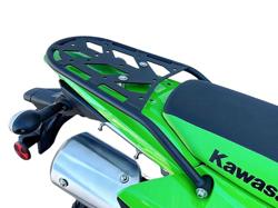 PMRACKS KLX300 / KLX300SM Rear Luggage Rack (2024-Present), Steel Cargo/Luggage Carrier, Low Profile Powder Coated Single Tube Frame, Compatible with Side Racks  Dry Bags, Motorcycle Accessories