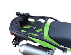 PMRACKS KLX300 / KLX300SM Rear Luggage Rack (2024-Present), Steel Cargo/Luggage Carrier, Low Profile Powder Coated Single Tube Frame, Compatible with Side Racks  Dry Bags, Motorcycle Accessories
