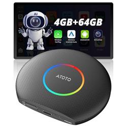 CB6 AI Box CarPlay Wireless CarPlay Adapter  Android Auto – Upgrade Wired to Wireless, Android 13 with GPS Navigation, 4G+64G, 4G LTE, Compatible with Ford, Toyota, Chevrolet, Honda, Hyundai (Black) - Color 4G+64G,Black - Tamaño 4G+64G,Black
