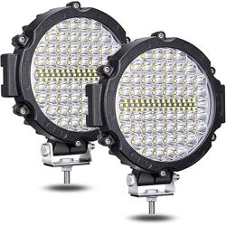 7 Inch Round LED Off Road Lights, 210W 10000lm LED Work Lights for Truck Jeep ATV UTV RV SXS Offroad Car Driving Headlight, Off-Roading Fog Tractors Lights Flood Spot Beam, 2 Pack - Color 2 Black