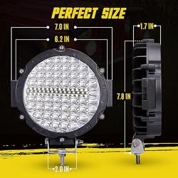 7 Inch Round LED Off Road Lights, 210W 10000lm LED Work Lights for Truck Jeep ATV UTV RV SXS Offroad Car Driving Headlight, Off-Roading Fog Tractors Lights Flood Spot Beam, 2 Pack - Color 2 Black