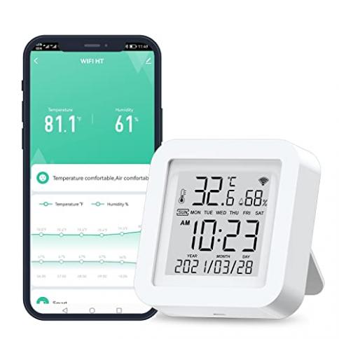 Sensor de temperatura y humedad WiFi, termómetro higrómetro
