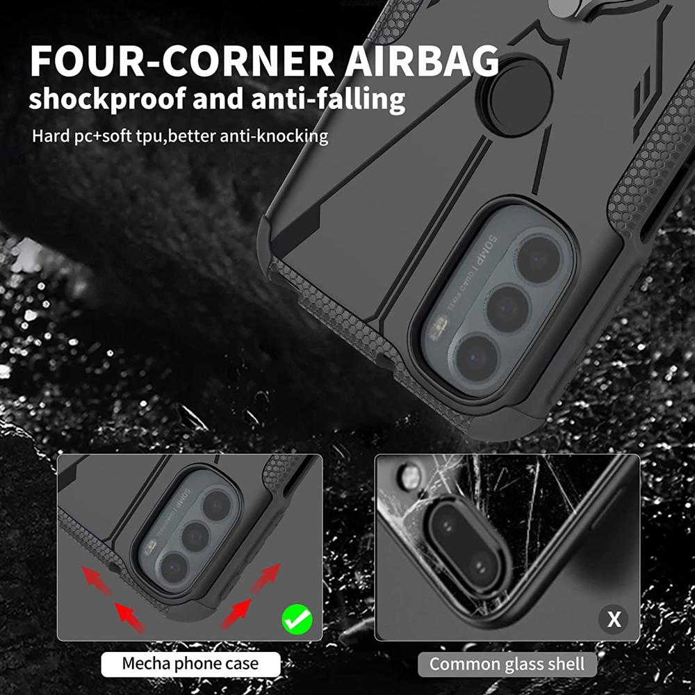 SEAHAI Custodia Per Motorola Moto G31 / G41 | Cover Trasparente Rigida Antiurto 2 Pezzi | Paraurti TPU E Retro PC | Colore Azzurro