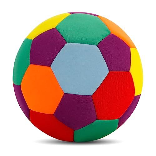 Linkboy Soft Soccer Ball with Pump, Colorful Toy Ball for Safe Indoor