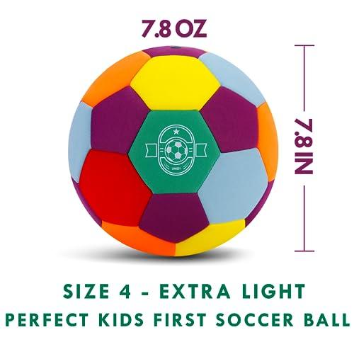 Linkboy Soft Soccer Ball with Pump, Colorful Toy Ball for Safe Indoor