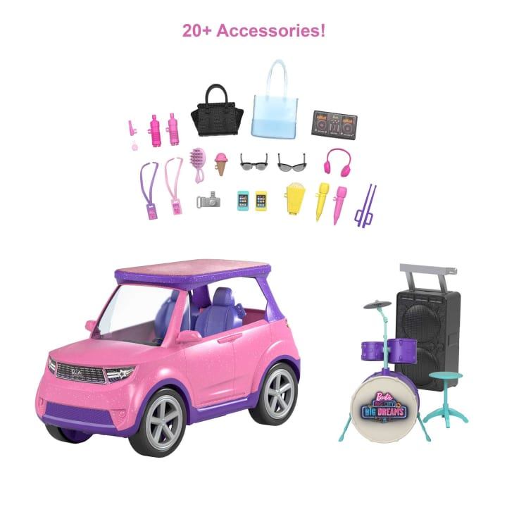  InSpirit Designs Disfraz inflable de coche Barbie para niños,  con licencia oficial, disfraz de coche de película de Barbie, coche  inflable rosa Barbie con correas : Juguetes y Juegos