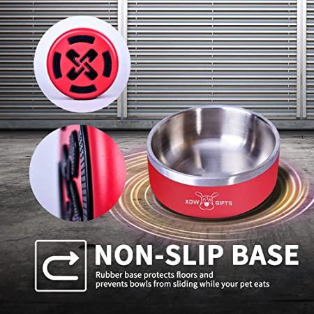 XDW-GIFTS - Bol antideslizante de doble pared de acero inoxidable para