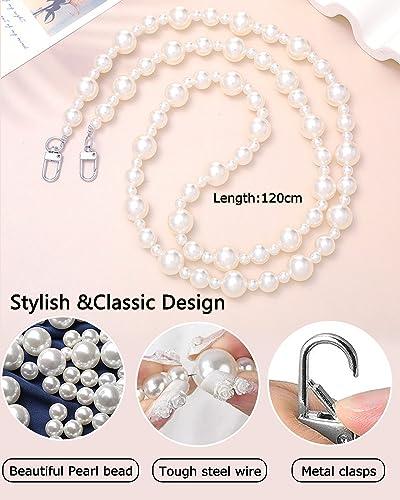 Turkalla Phone Chain Crossbody Pearl Strap, Pearl Beaded Chain Shoulder Crossbody Lanyard with