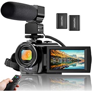 ALSONE Videocámara Digital YouTube Vlogging Cámara Grabadora FHD 1080P 24.0MP 3.0 Pulgadas Pantalla de rotación 270 grados 16X digital Videocámara con micrófono, control remoto y 2 baterías : Precio Guatemala