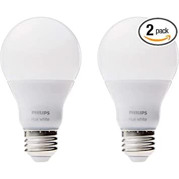 Philips 453100 Hue White A19 Paquete de 2 bombillas LED inteligentes  regulables equivalentes a 60 W (compatible con  Alexa, Apple HomeKit  y Google Assistant), blanco suave, estándar - Paquete de 2 : Precio  Guatemala