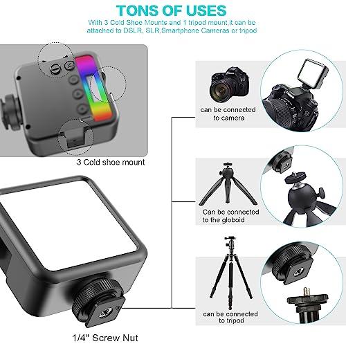  Altson Luz de video LED RGB magnética Luz de cámara LED 360° a  todo color Iluminación de fotografía portátil con 3 zapata fría, 2000mAh  CRI recargable 96+/2500-9900K/13 escena (negro) : Electrónica