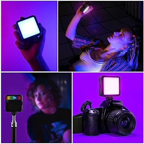  Altson Luz de video LED RGB magnética Luz de cámara LED 360° a  todo color Iluminación de fotografía portátil con 3 zapata fría, 2000mAh  CRI recargable 96+/2500-9900K/13 escena (negro) : Electrónica
