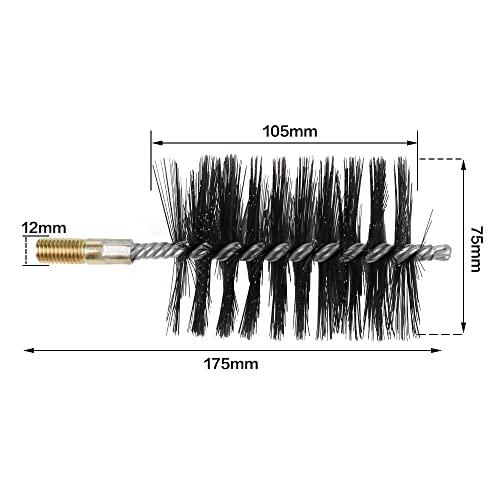 75mm Diameter Stainless Steel Cylinder Wire Tube Pipe Cleaning Brush