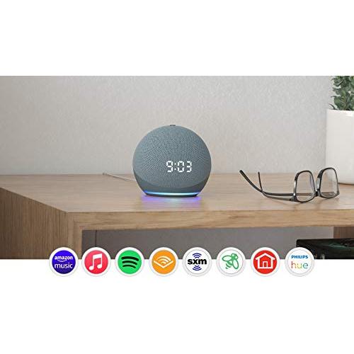 – Echo Dot (4th Gen) Altavoz inteligente con reloj y Alexa –  Twilight Blue