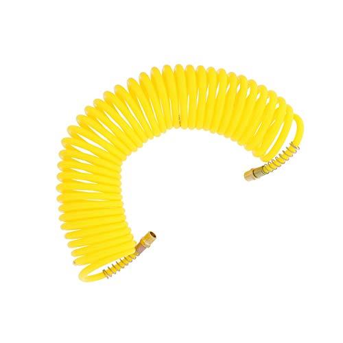 ABN Recoil Hose, 1/4in x 25ft Portable Polyurethane Coil Hose for Air