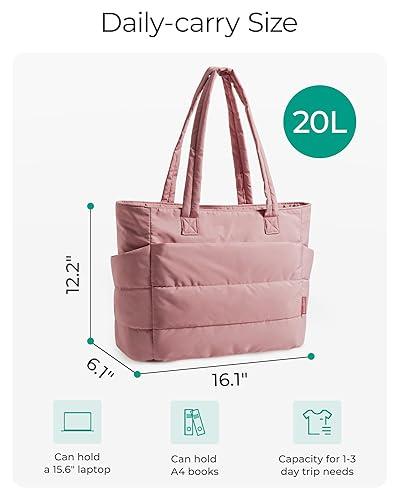 BAGSMART Tote Bag for Women, Lightweight Puffy Tote Bag with