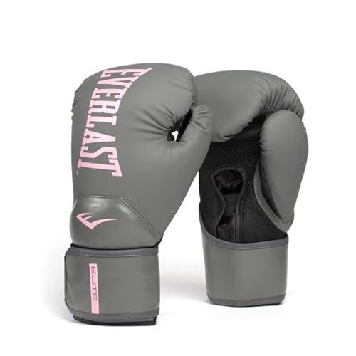 Guantes de Boxeo Everlast Elite 2 Tamaño 12oz Color Gris/Rosa